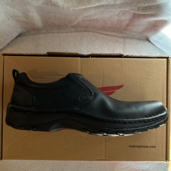 NEW MENS “Red Wing Shoes” Black Leather Slip On Loafer Shoes Size 9D Width - Picture 5 of 7